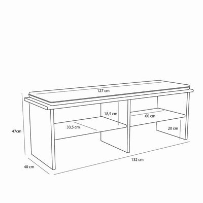 Hubsch Layer bench, natural