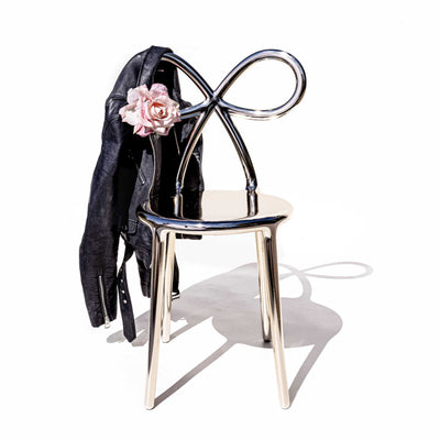 refurbished | Qeeboo Ribbon chair metal finish, pink gold