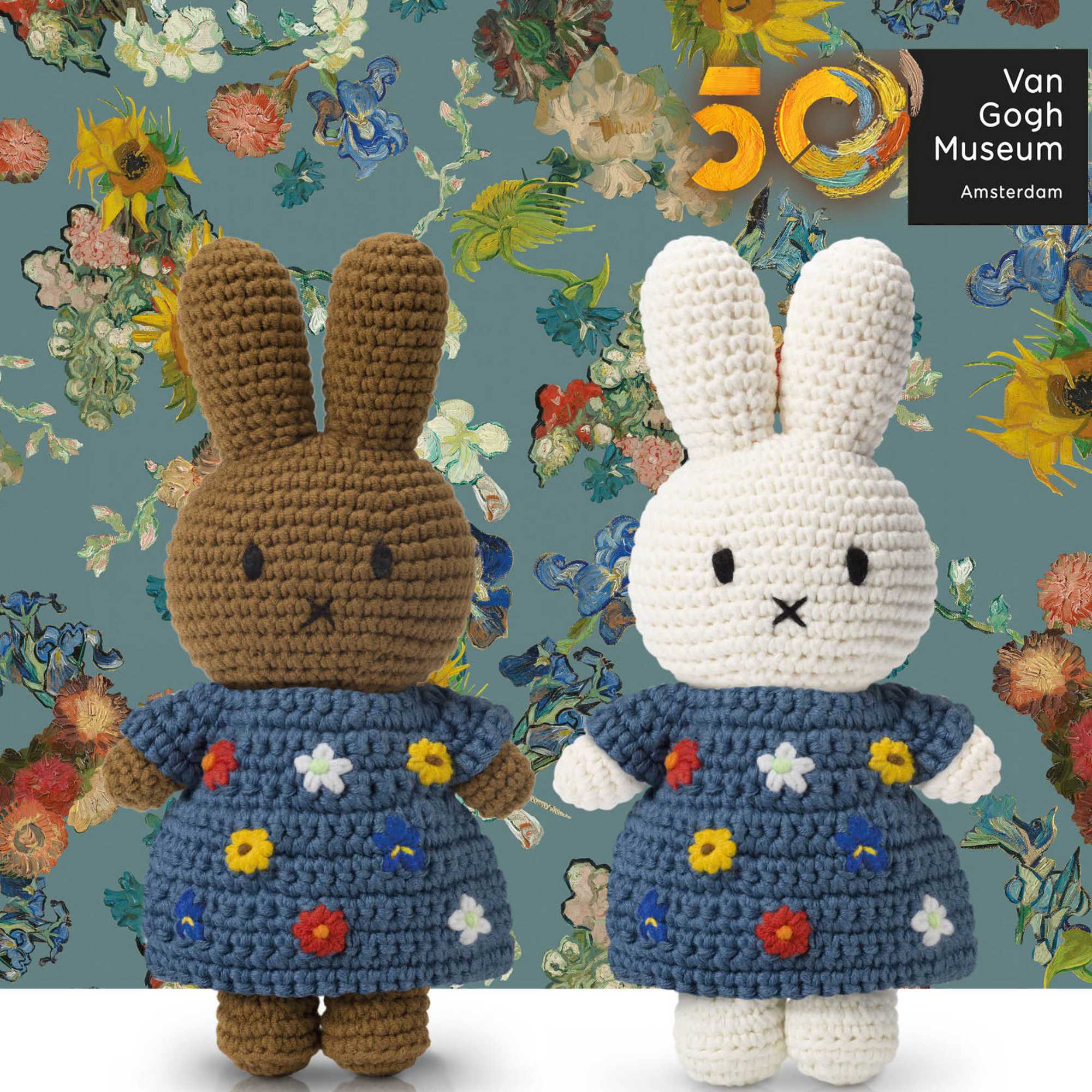 Just Dutch handmade Miffy&Melanie (25cm),  van gogh museum's 50 anniversary edition