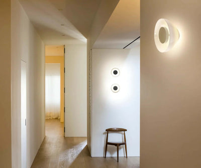 Marset Aura LED Wall Light with canopy, transparent smoked