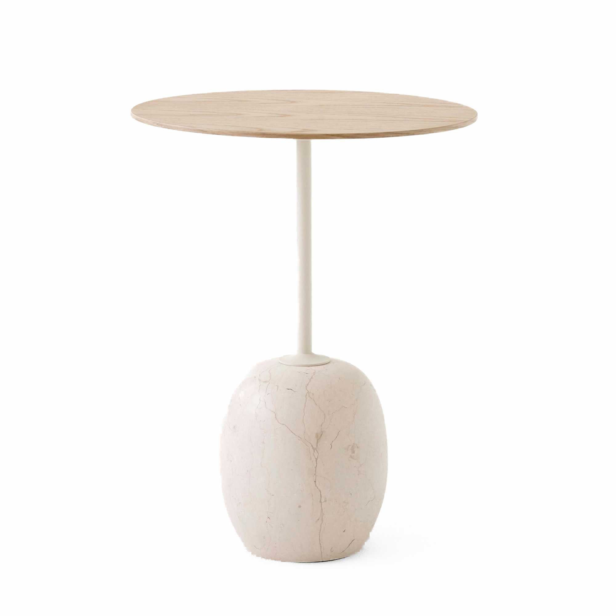 &tradition Lato LN8 side table LN8 (Ø40xH50cm), lacquered oak/cream marble