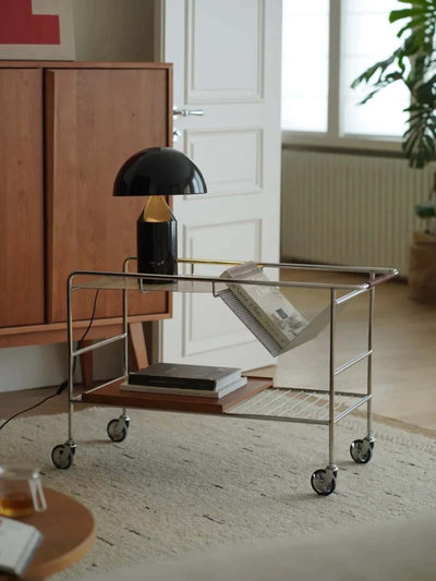 &Tradition NDS1 Alima trolley, chrome/walnut