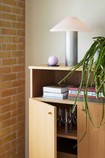 Hubsch Orbit table lamp, metallic silver