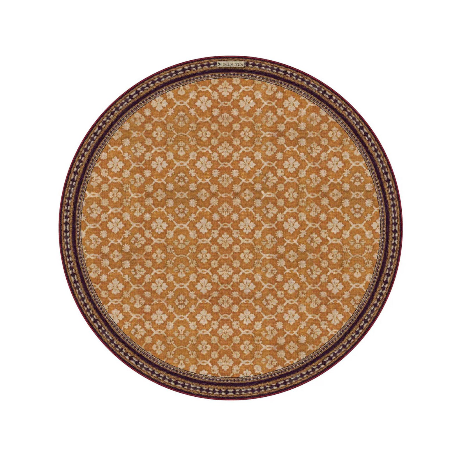 Beija Flor Jaipur Amber Round Vinyl Placemat