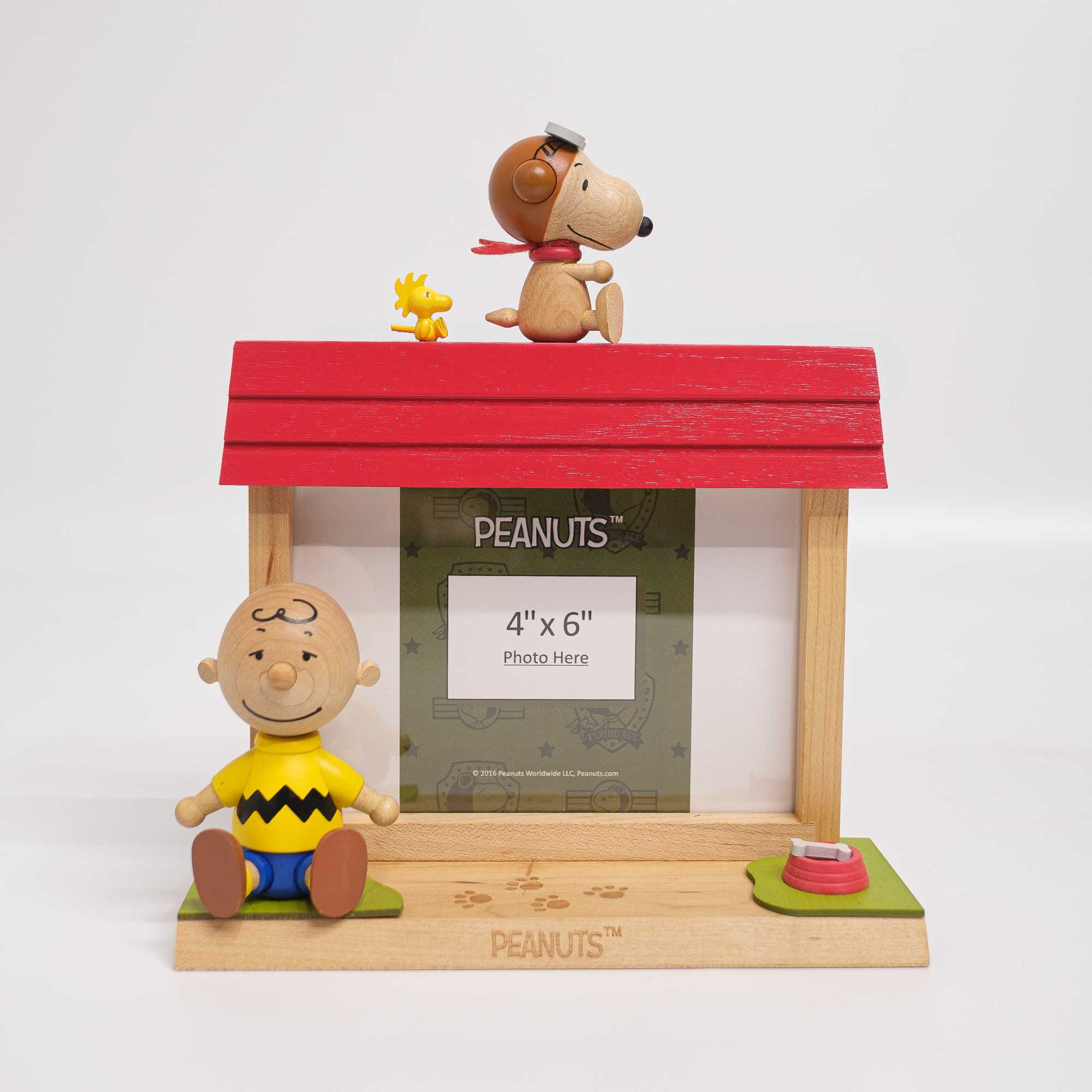 ex-display | Wooderful Life wooden photo frame, snoopy w. charlie