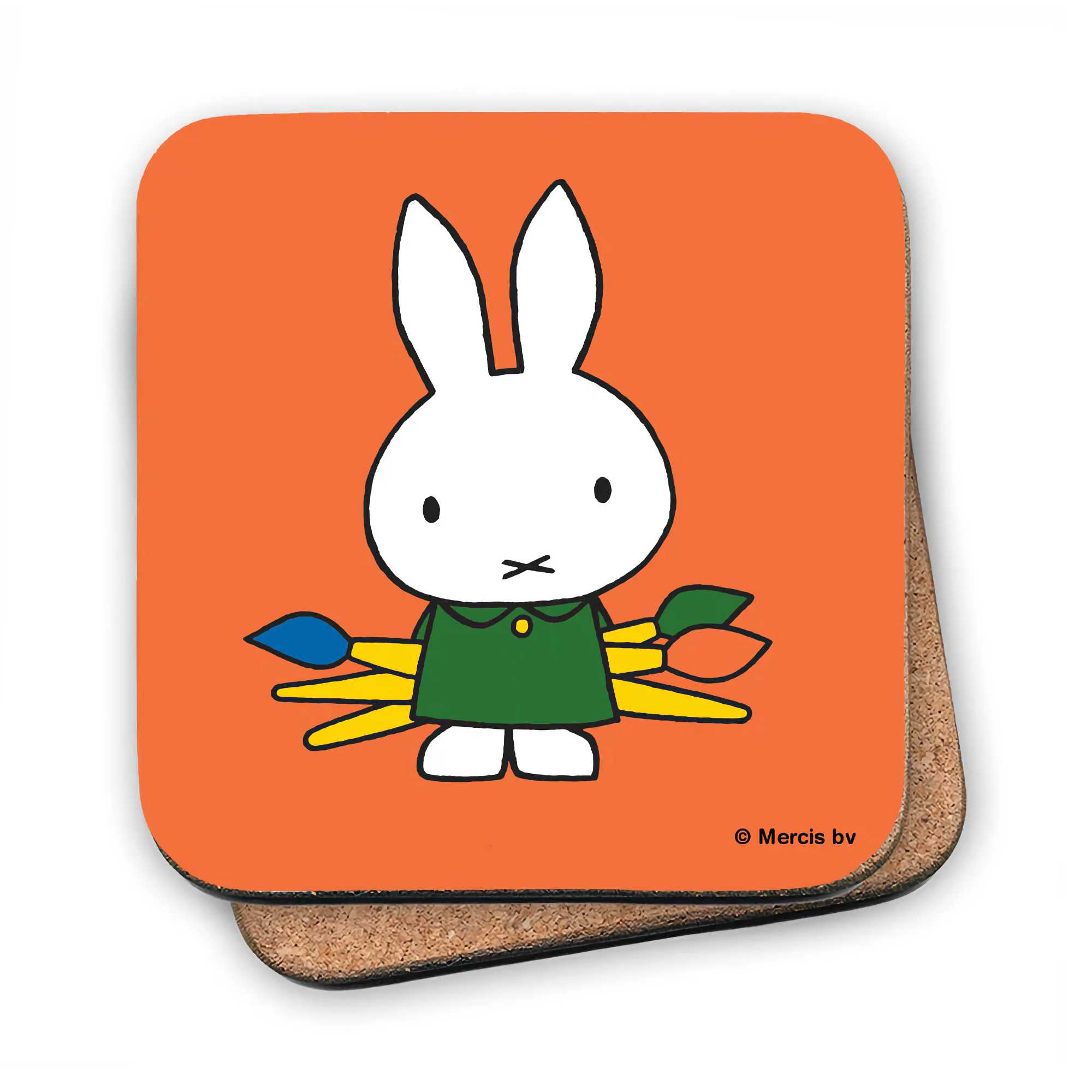 Star Editions Cork Coaster, Miffy Holding Paintbrushes