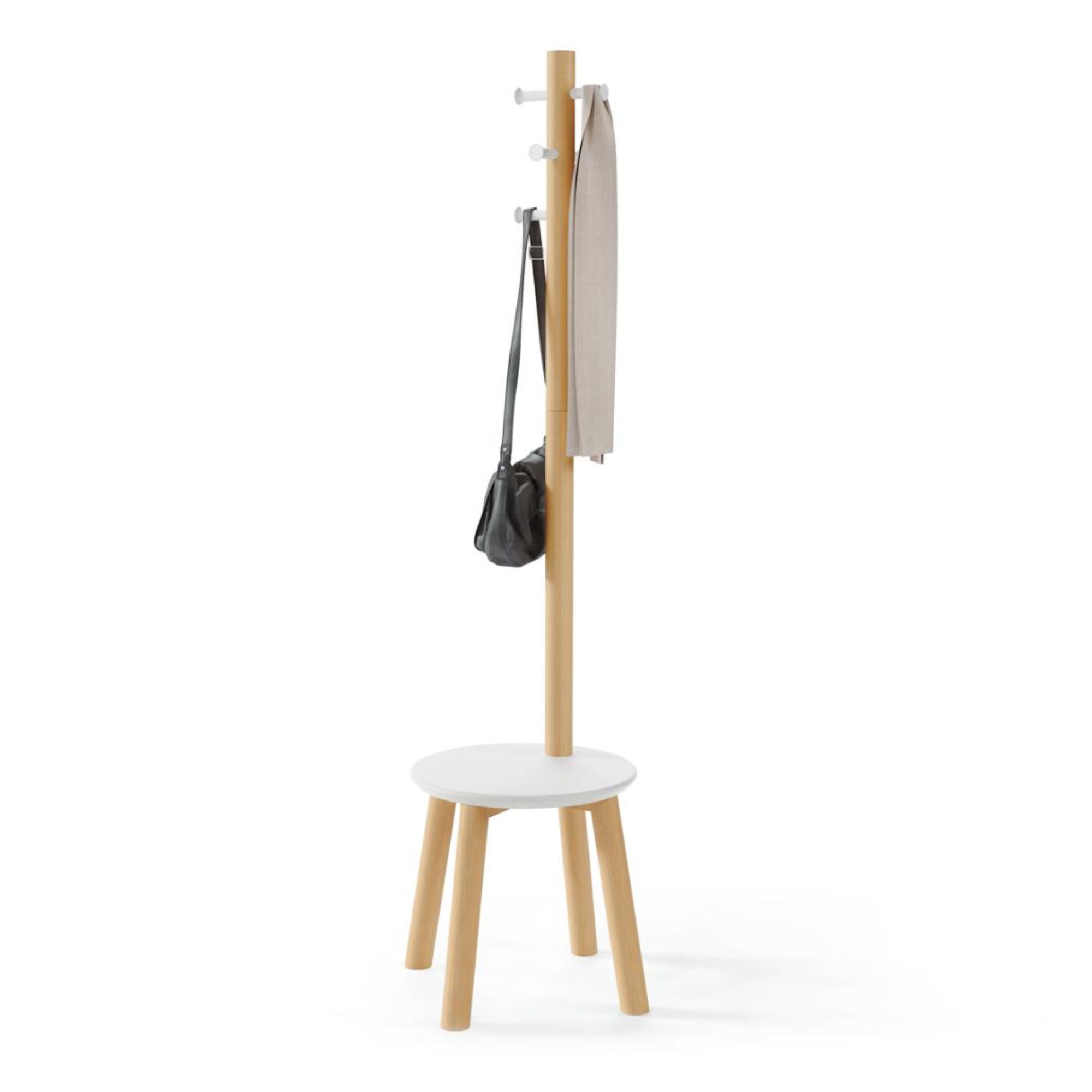 refurbished | Umbra Pillar stool & coatrack, white