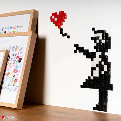 Pixel Corner Pixel Art Kit Mini diy wall art, girl w/o balloon