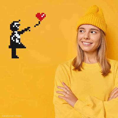 Pixel Corner Pixel Art Kit Mini diy wall art, girl w/o balloon
