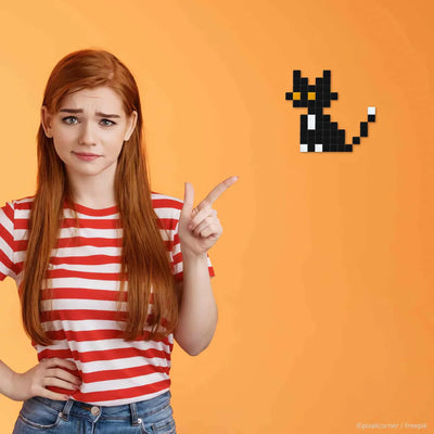 Pixel Corner Pixel Art Kit Classic diy wall art, chat noir