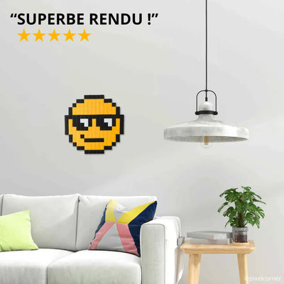 Pixel Corner Pixel Art Kit Mini diy wall art, the moji glasses