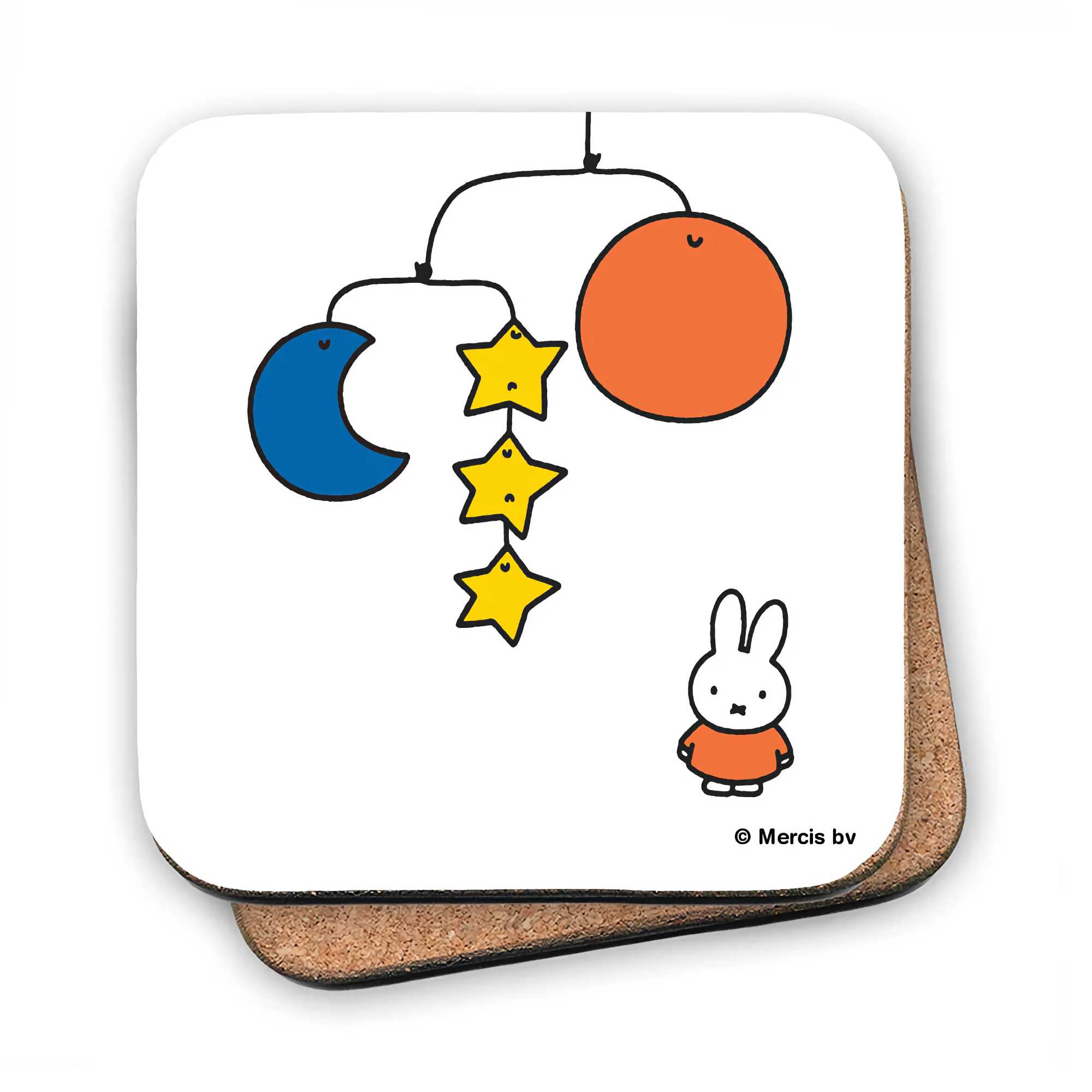 Star Editions Cork Coaster, Miffy With a Planet Mobile