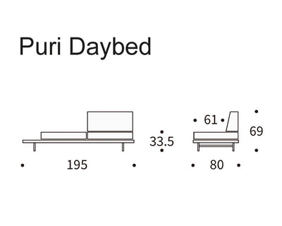 Innovation Living Puri daybed with oak table, 535 boucle forest green