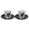 Jean-Michel Basquiat Ligne Blanche Porcelain Espresso Cup Set of 2 , Eyes et Eggs