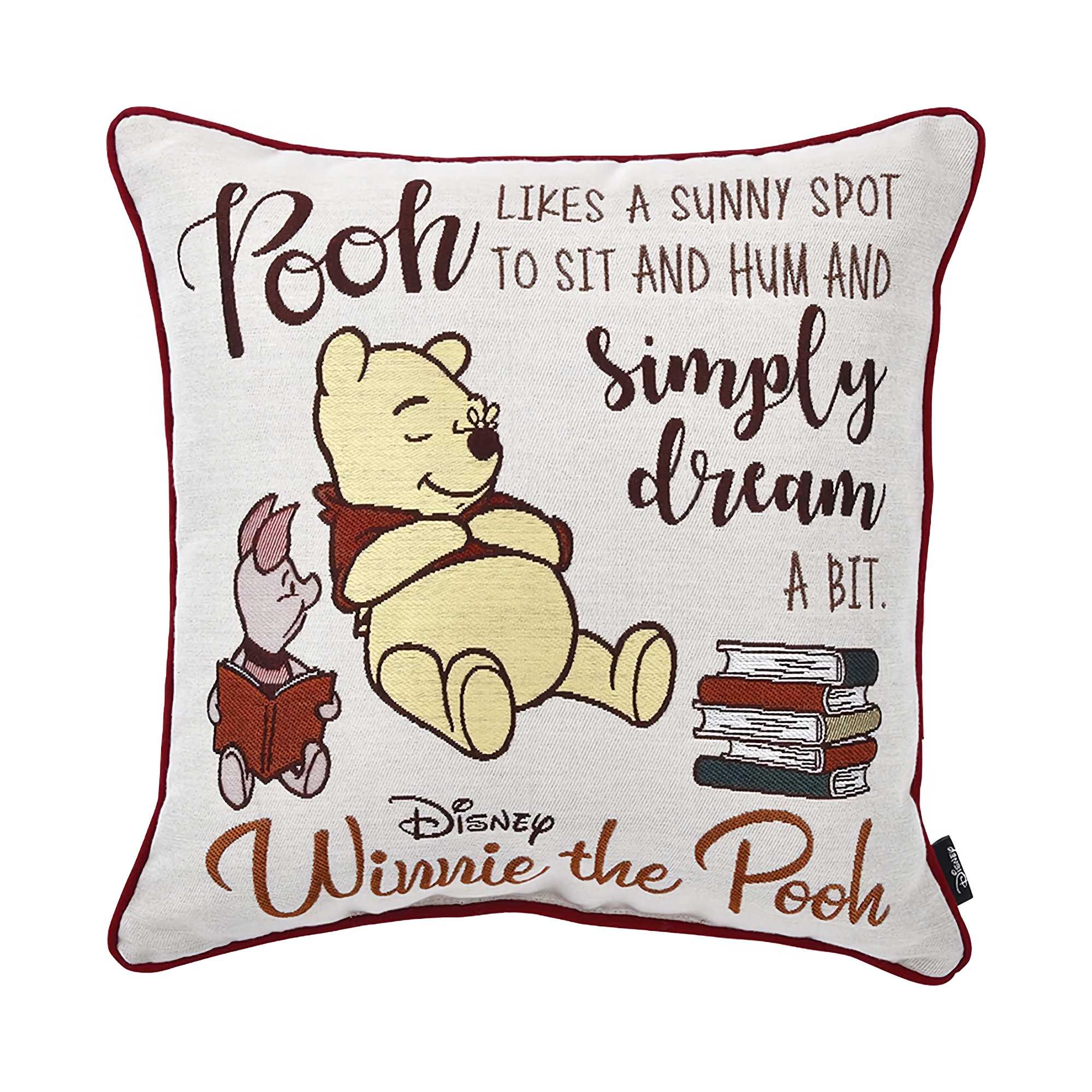 Livheart x Winnie the Pooh Goelin Weave Cushion, Book