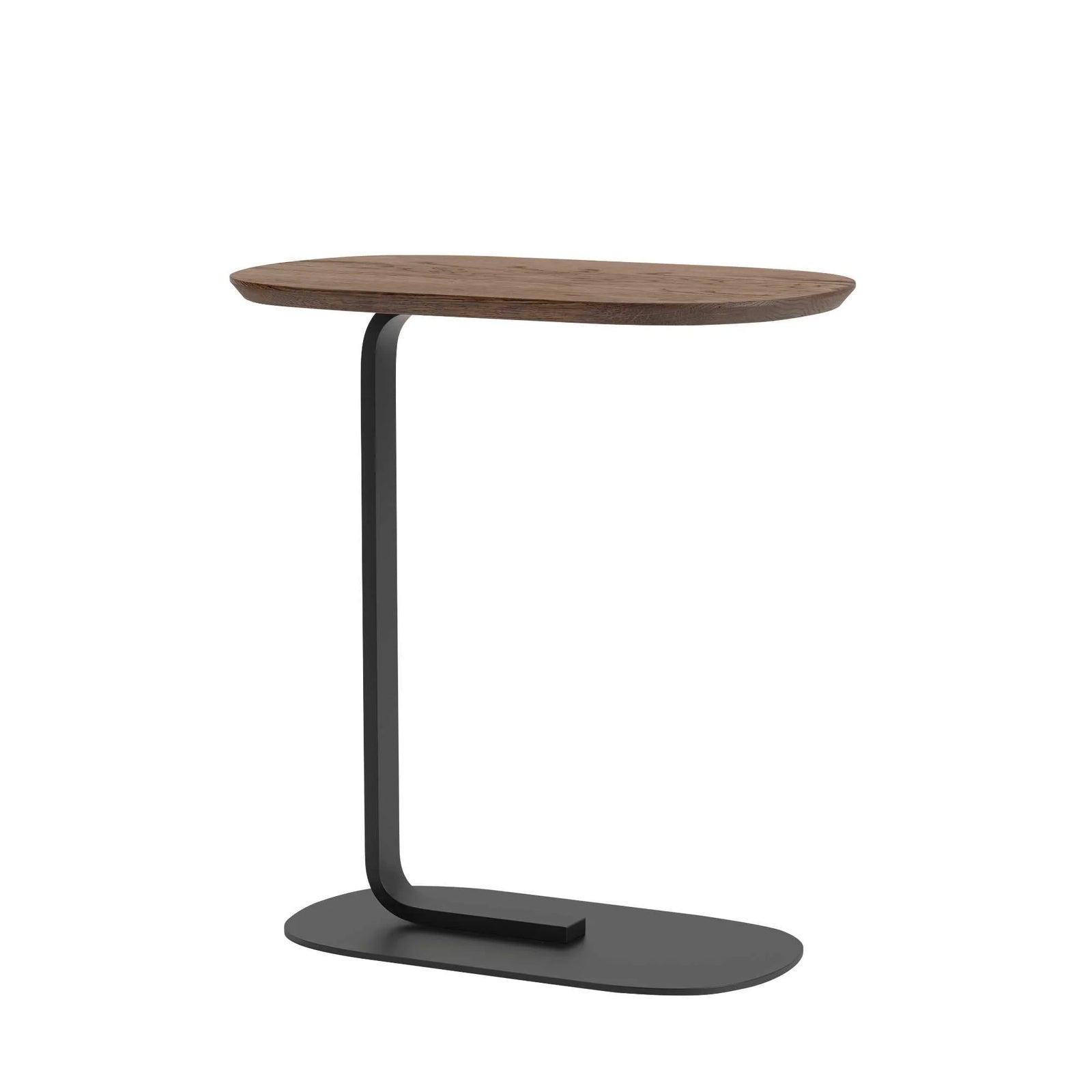 Muuto Relate side table 60, solid smoked oak/black