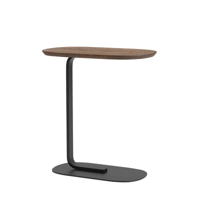Muuto Relate side table 60, solid smoked oak/black