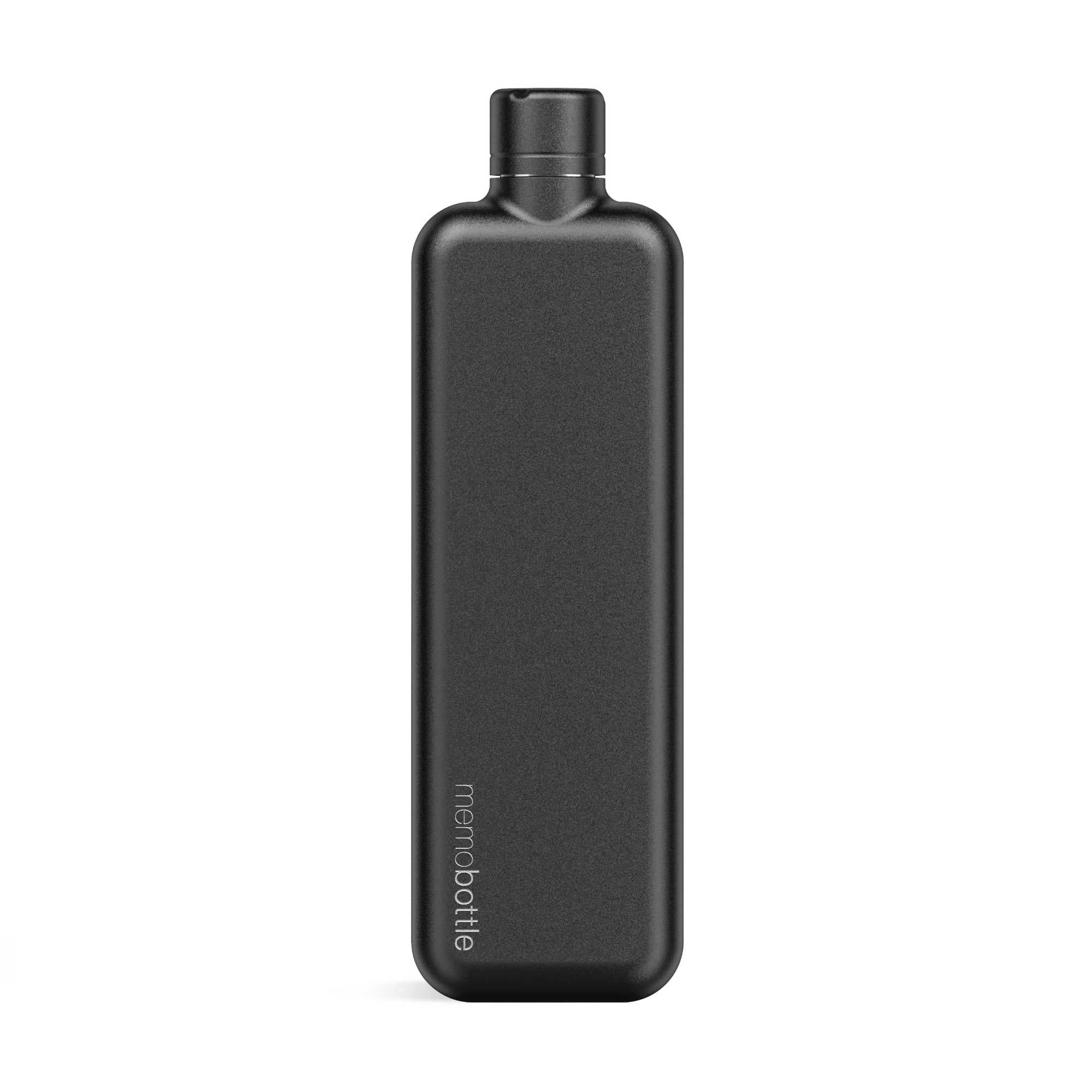Memobottle Slim Stainless Steel Water Bottle 450ml, Black