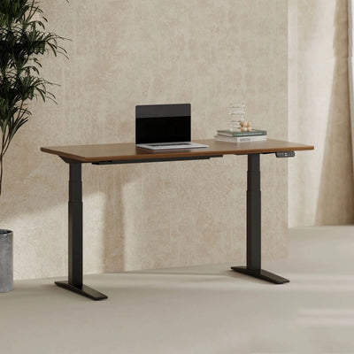 Flexispot E7 Pro electric height adjustable desk 140x70, mahogany/black