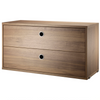 String 2-Drawers Chest, Walnut (d30xw78cmcm)