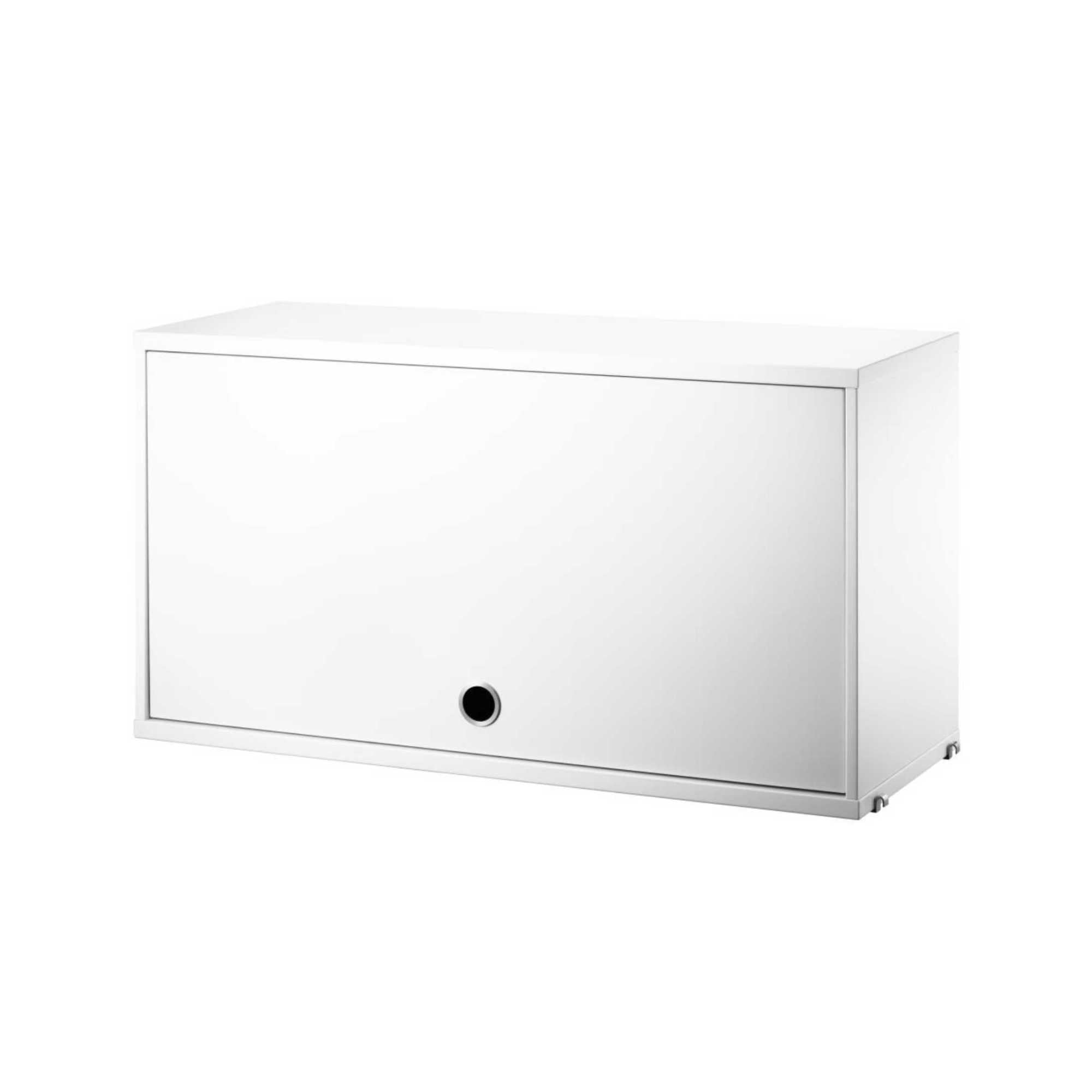 String Cabinet with Flip Door, White (d30xw78xh42cm)