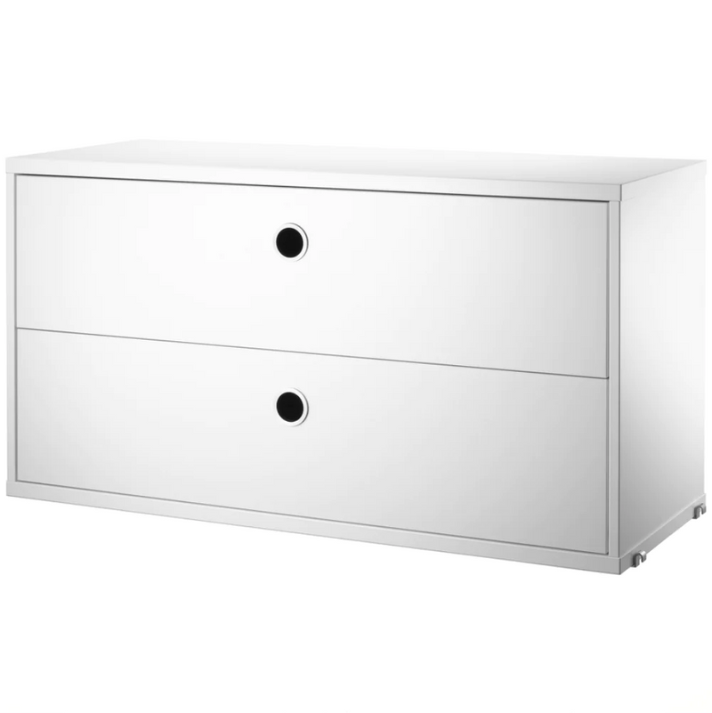 String 2-Drawers Chest (d30xw78x42cmh), White