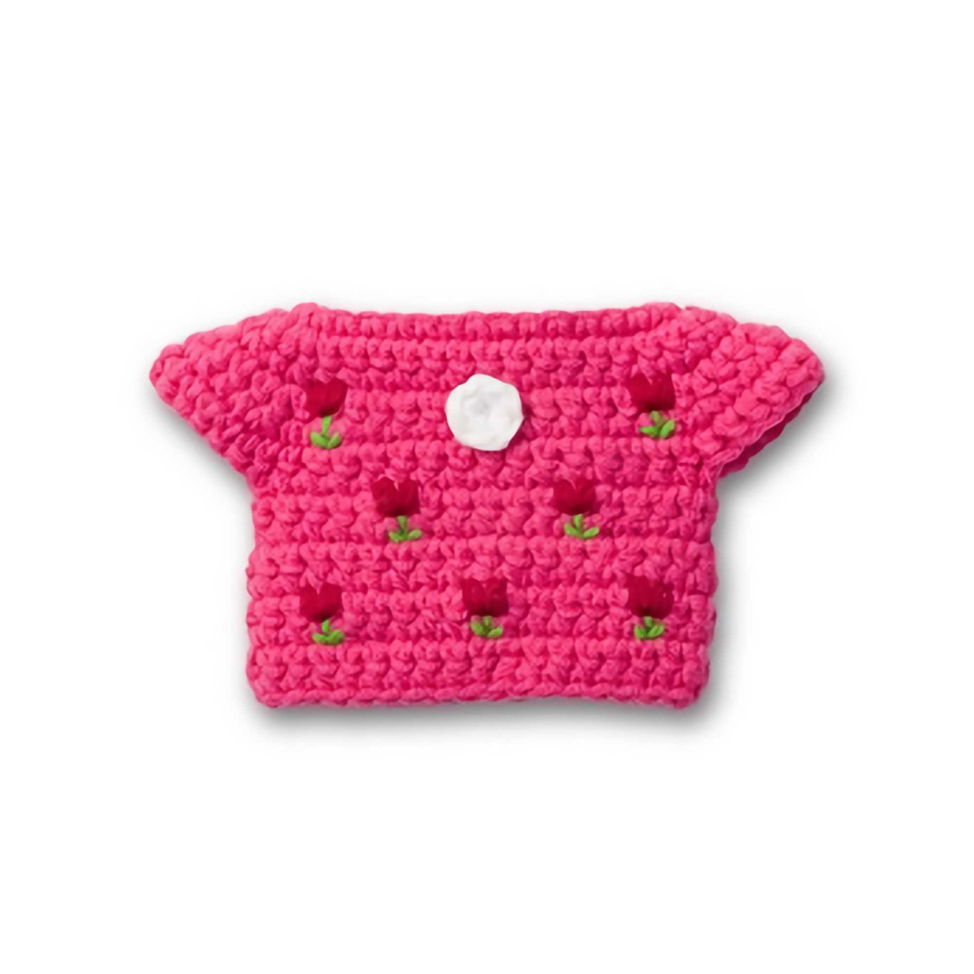 Just Dutch handmade crocheted outfit, Pink Tulip Dress