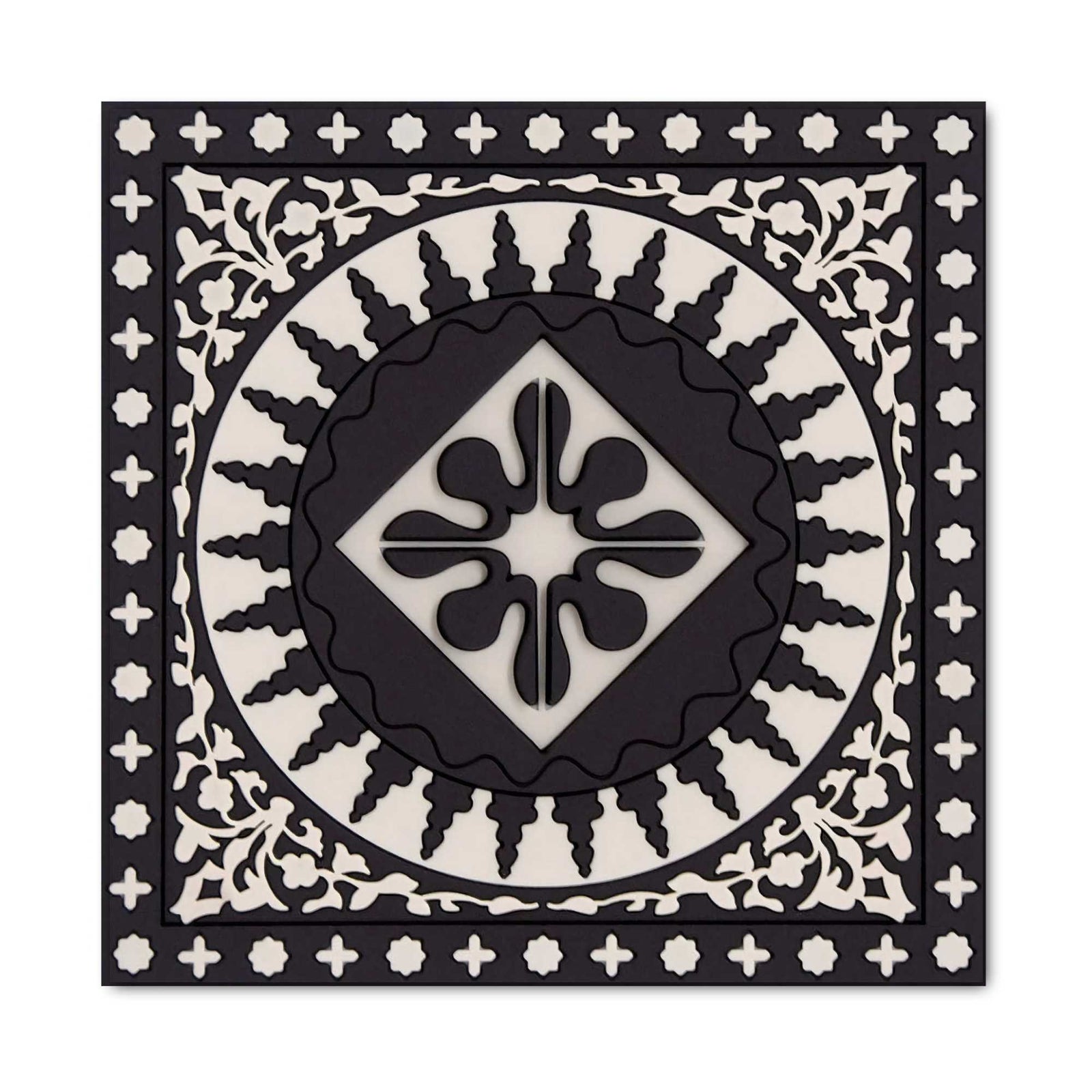 Images d'Orient Silicone Coaster, mosaic black & white (9x9 cm)