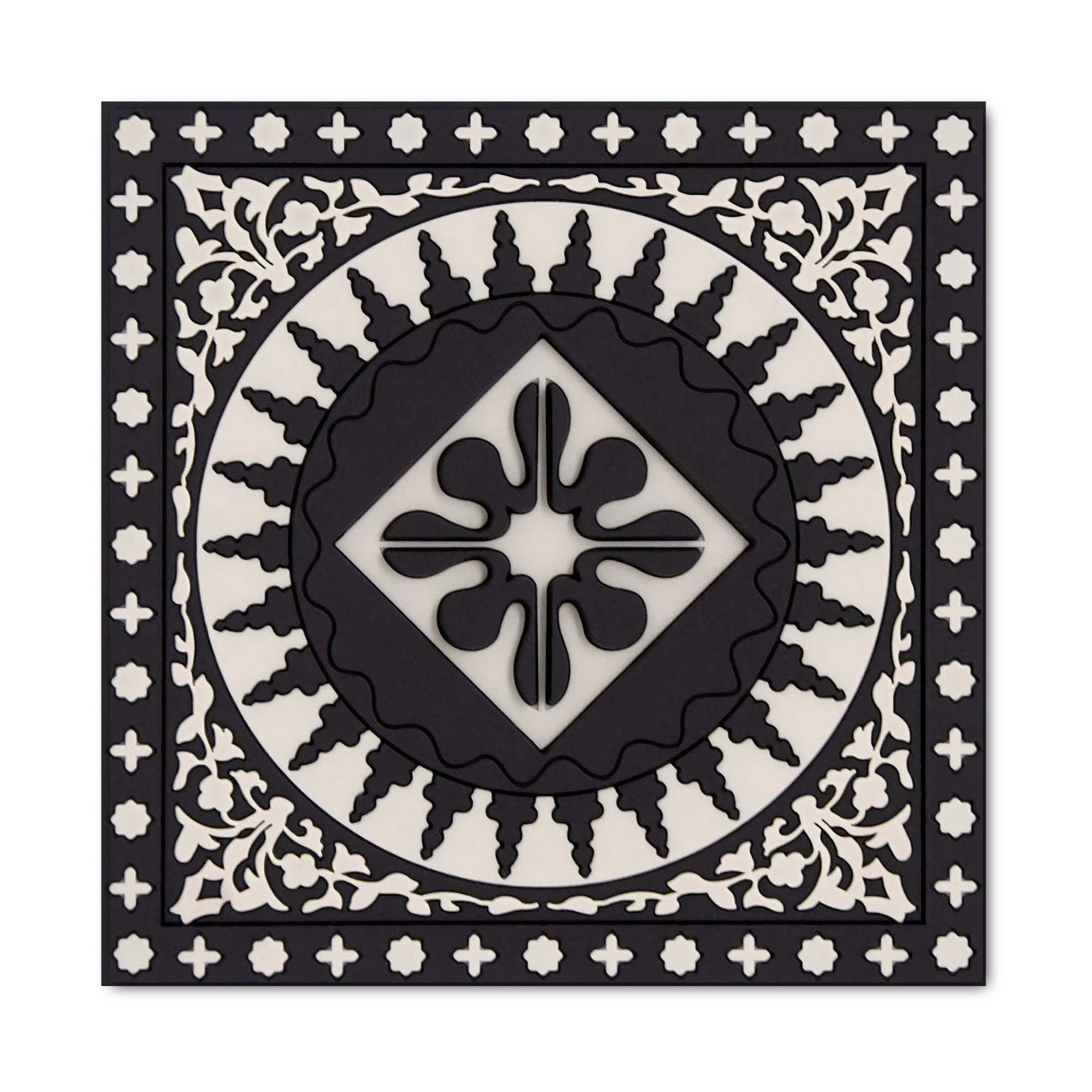 Images d'Orient Silicone Coaster, mosaic black & white (9x9 cm)