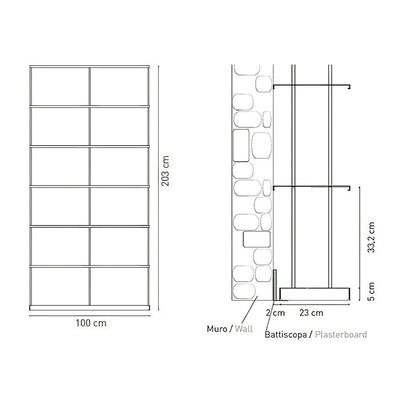 Kriptonite Krossing Maxi shelf, matt white (100x203 cm)