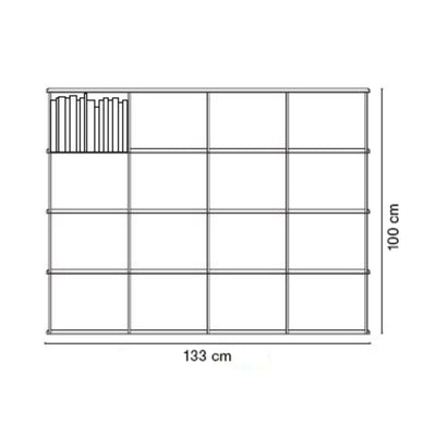 Kriptonite Krossing wall shelf (h25cm), aluminum (133x100cm)