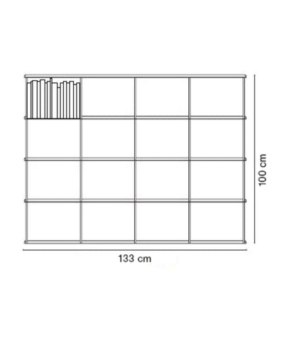 Kriptonite Krossing wall shelf (h25cm), matt white (133x100cm)