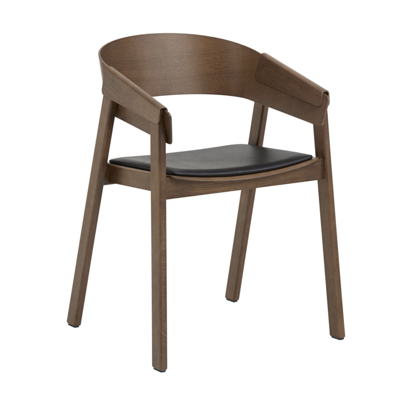 Muuto Cover armchair, refine leather black/stained dark brown