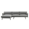 Muuto Outline Sofa Chaise Longue Left, Black Base w263xd142xh71cm