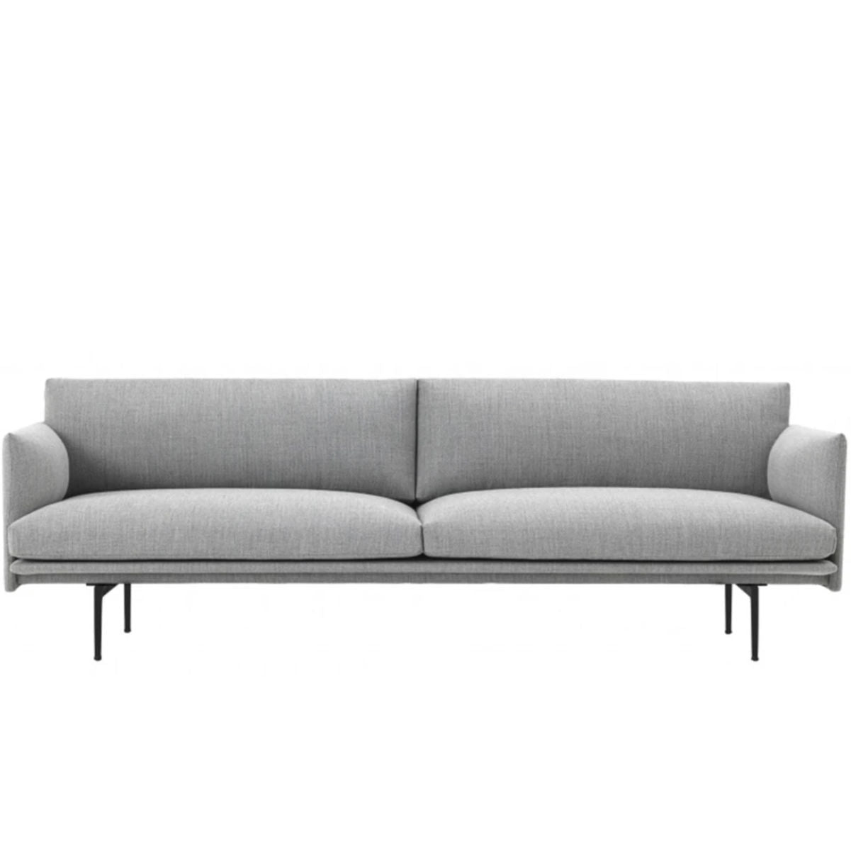Muuto Outline Sofa 3-Seater, Fiord151/Black w220xd84xh71cm