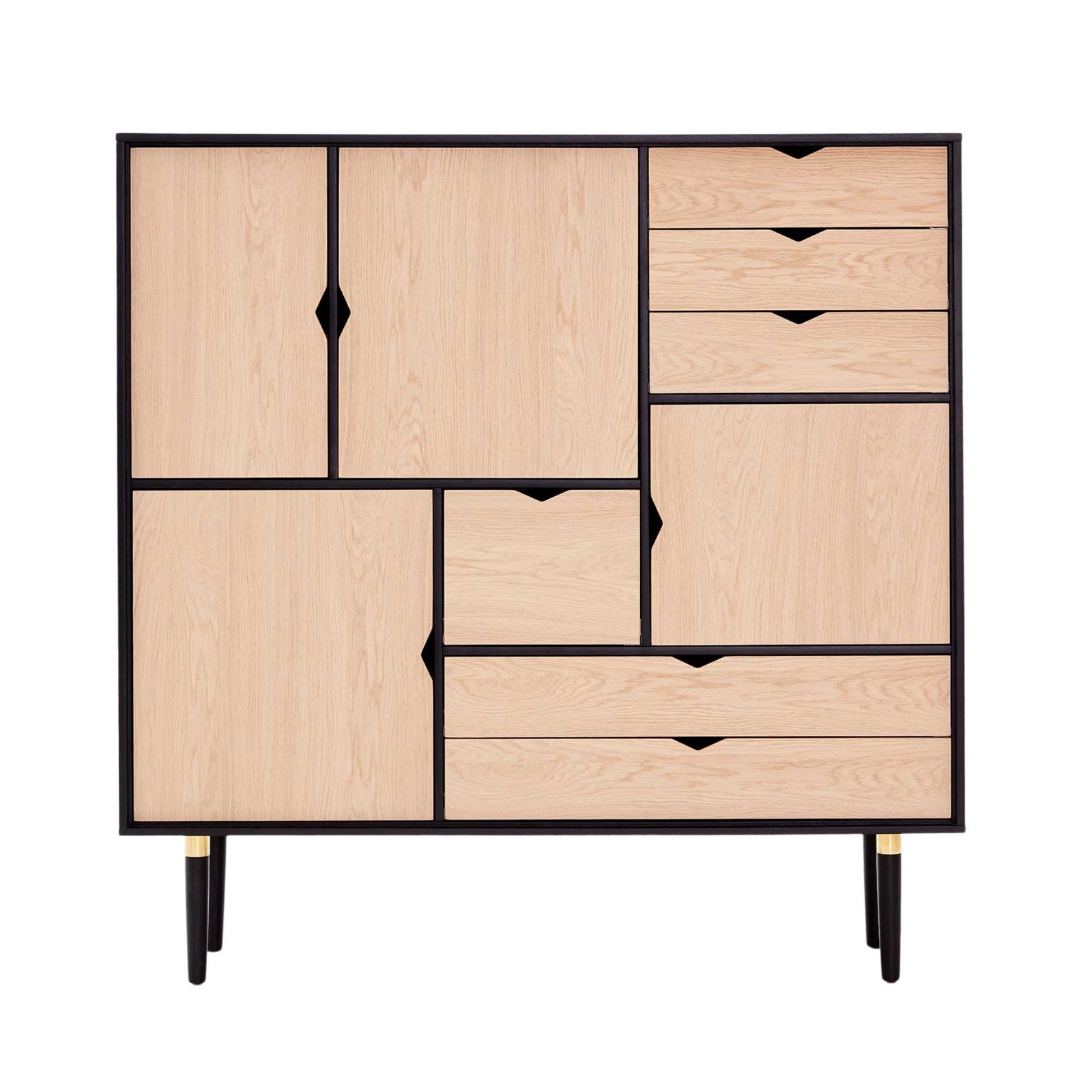 Andersen Unique highboard, black/oak