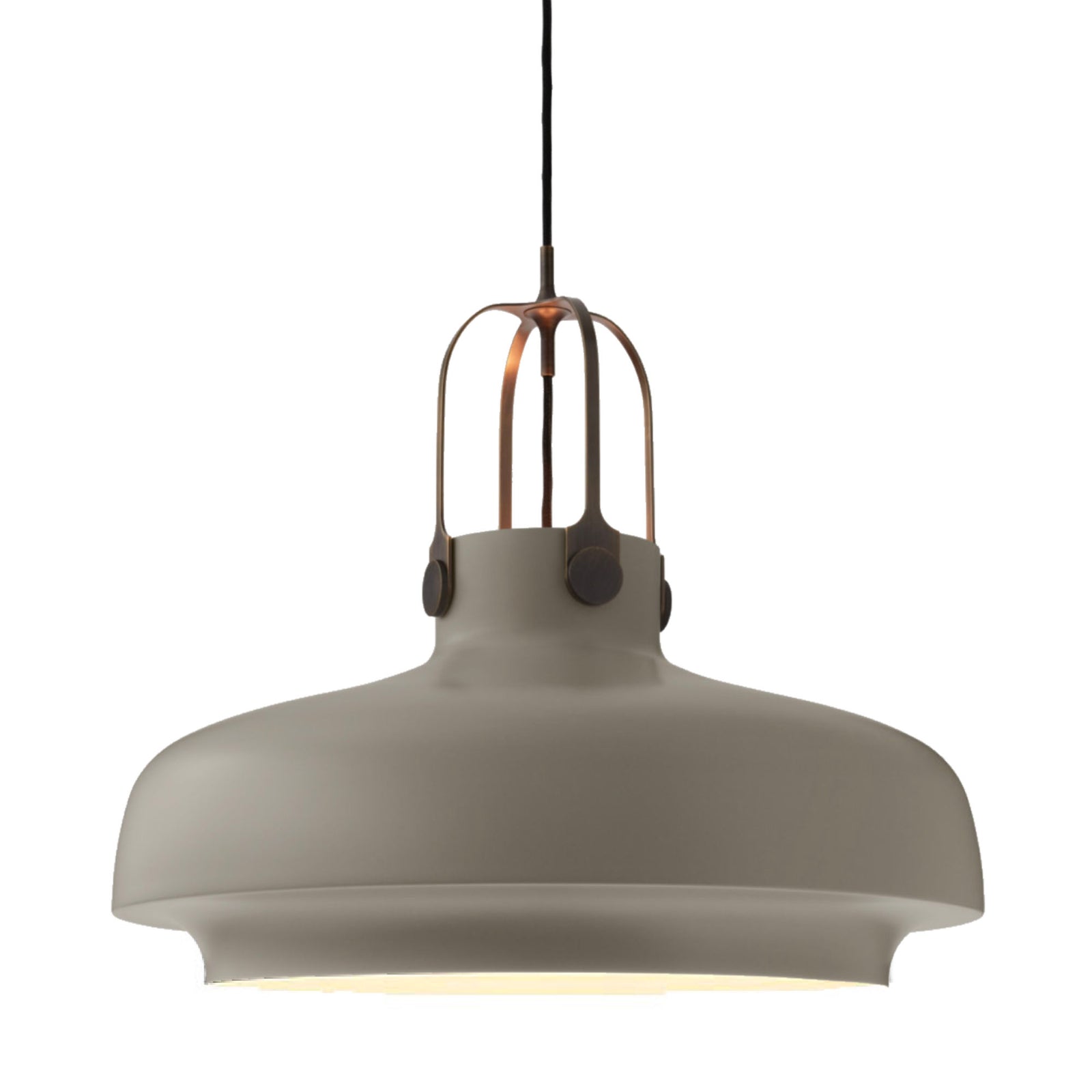 &Tradition SC8 Copenhagen pendant light, stone grey - bronze brass suspension