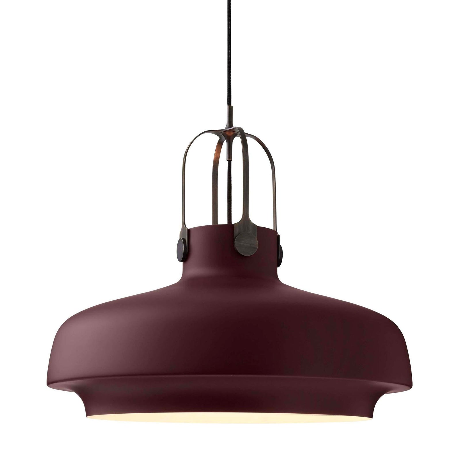 &Tradition SC8 Copenhagen pendant light, matt plum - bronze brass suspension