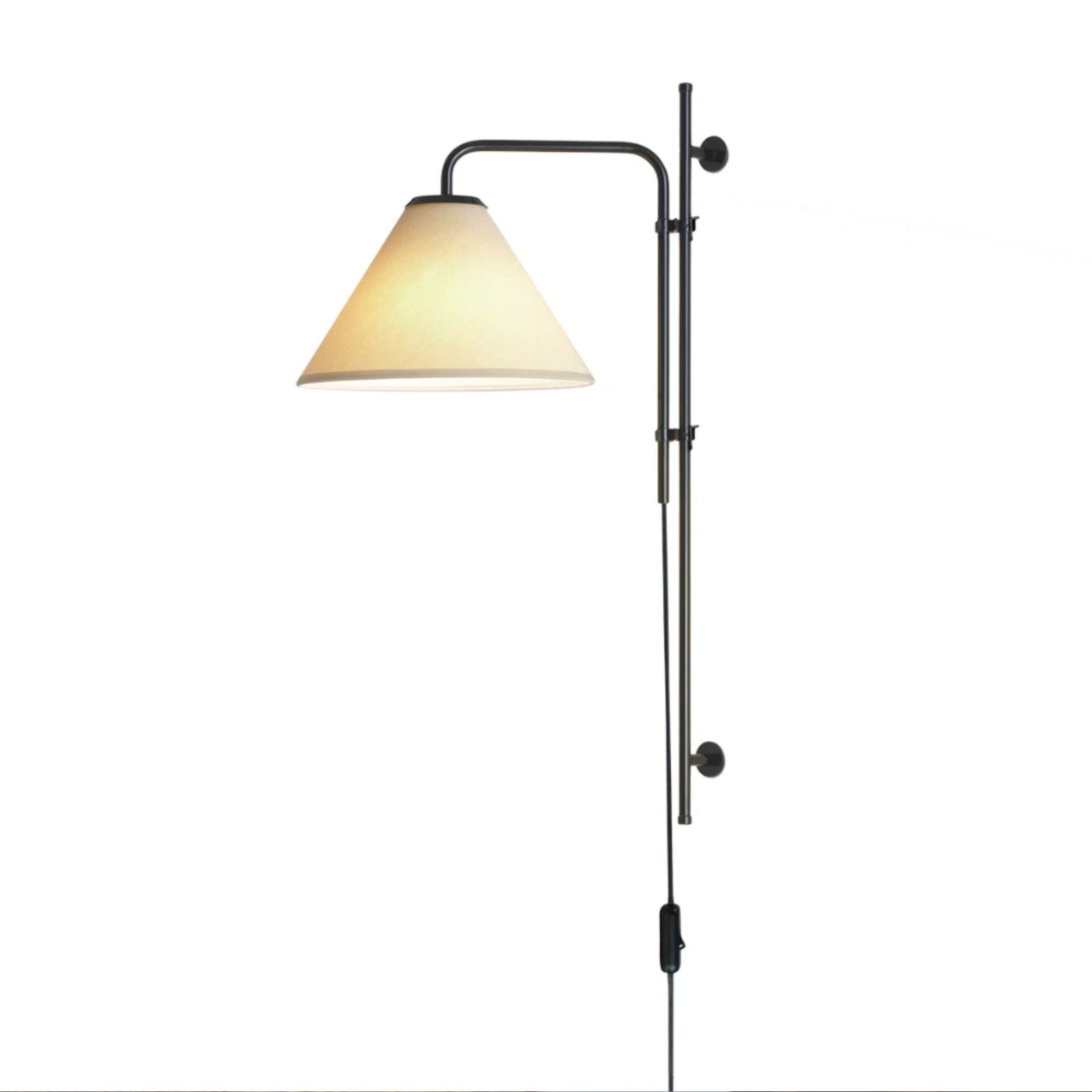 Marset Funiculi Fabric wall lamp, sand/black