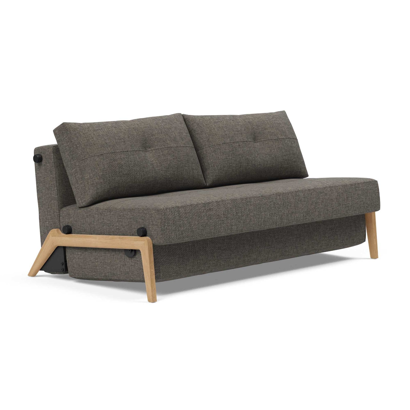 Innovation Living Cubed 160 Wood sofa bed, 216 flashtex dark grey
