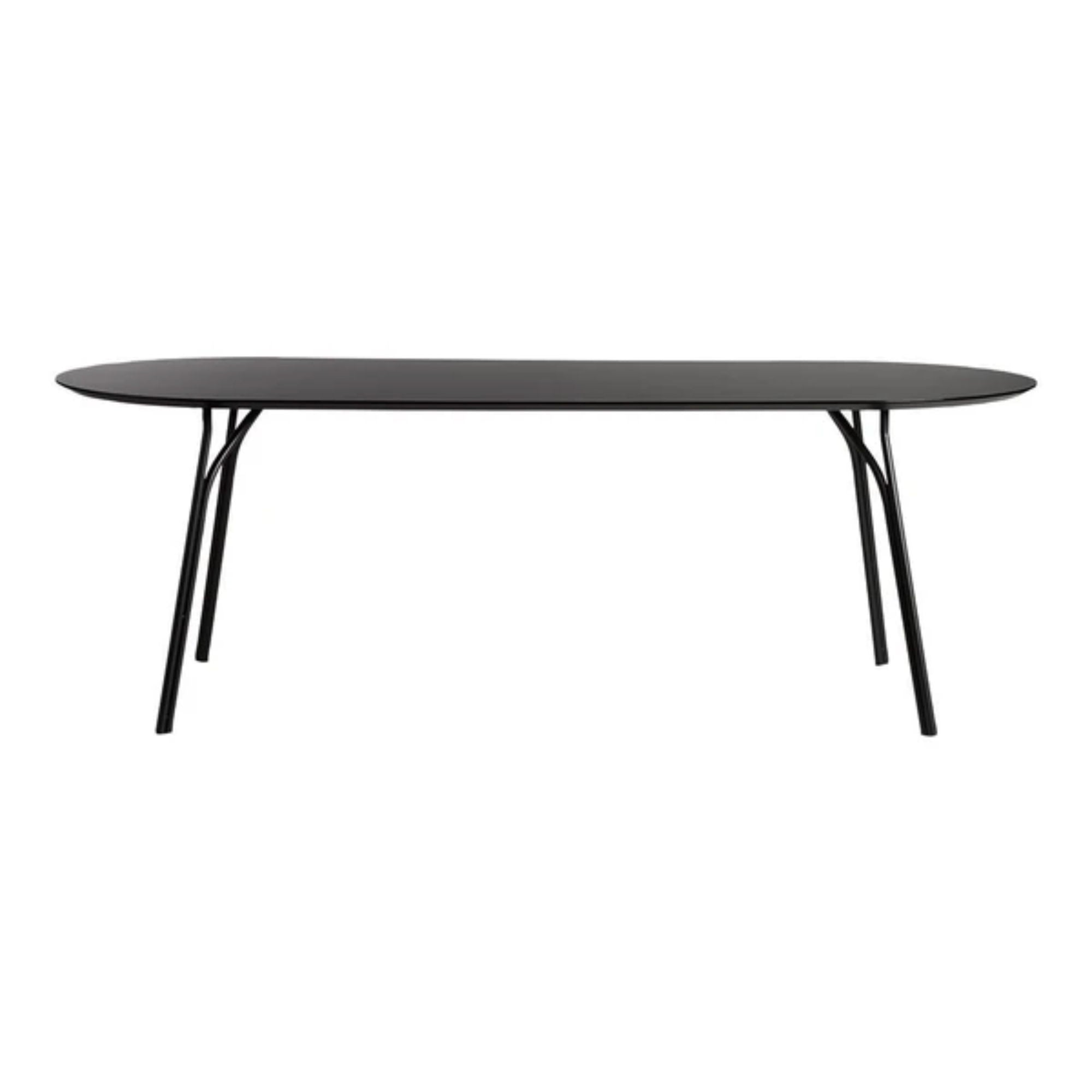 Woud Tree Dining Table 90x220cm , Black Top-Black Legs