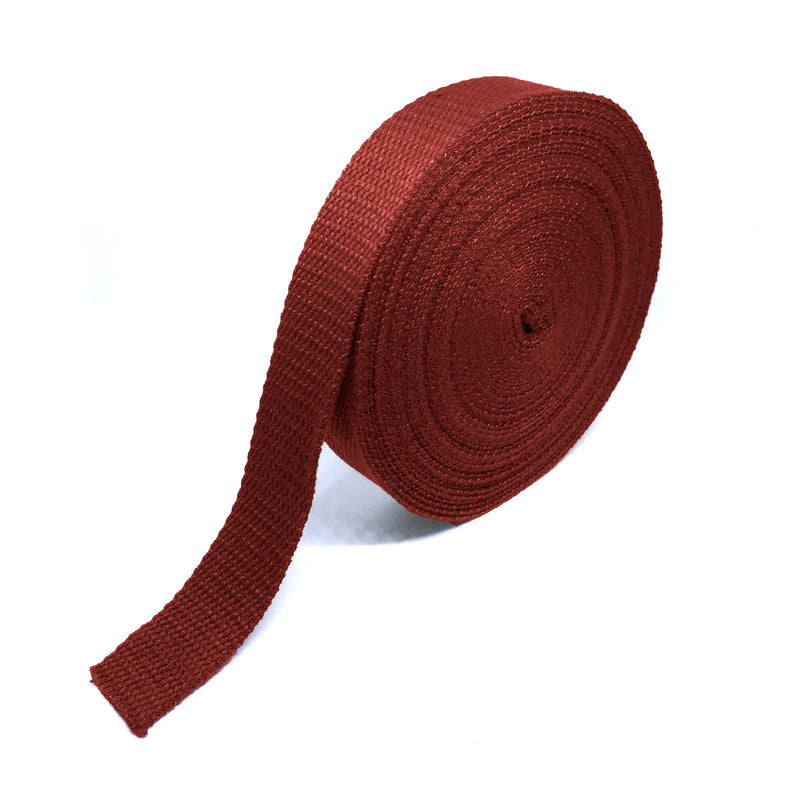 Hay Strap Mirror with Woven Strap, Red (Ø70cm)