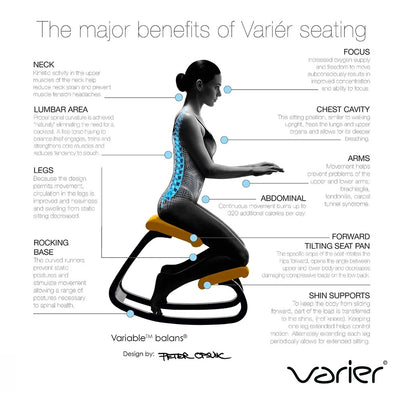 Varier Variable Balans Kneeling Chair , Black/Black