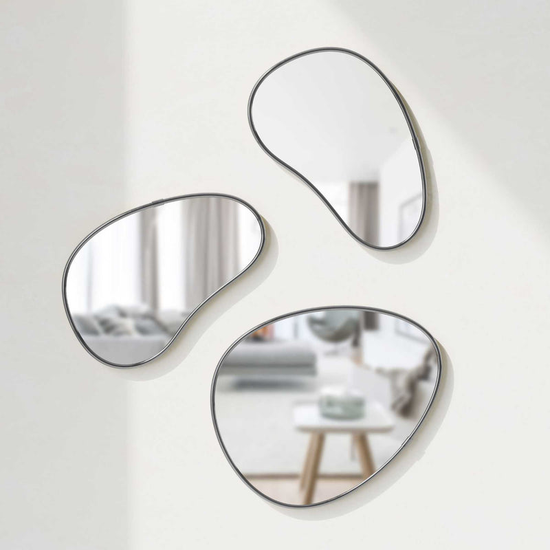 Umbra Hubba Pebble Mirrors (set of 3) , Matallic Titanium