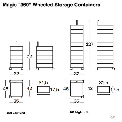 Magis 360 Container 10 Drawers, white