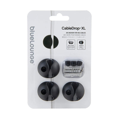 Bluelounge CableDrop XL 3-Pack , Black