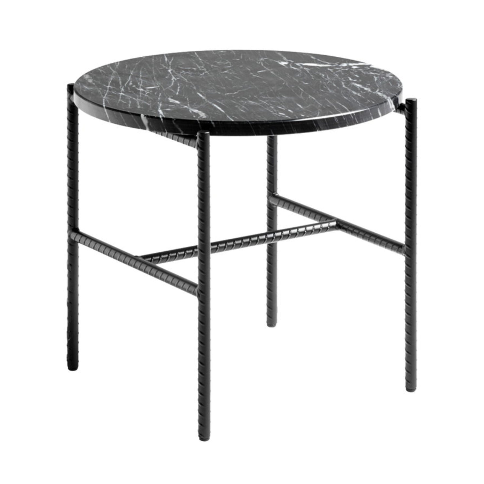 Hay Rebar Round Side Table , Black Marble (Φ45)