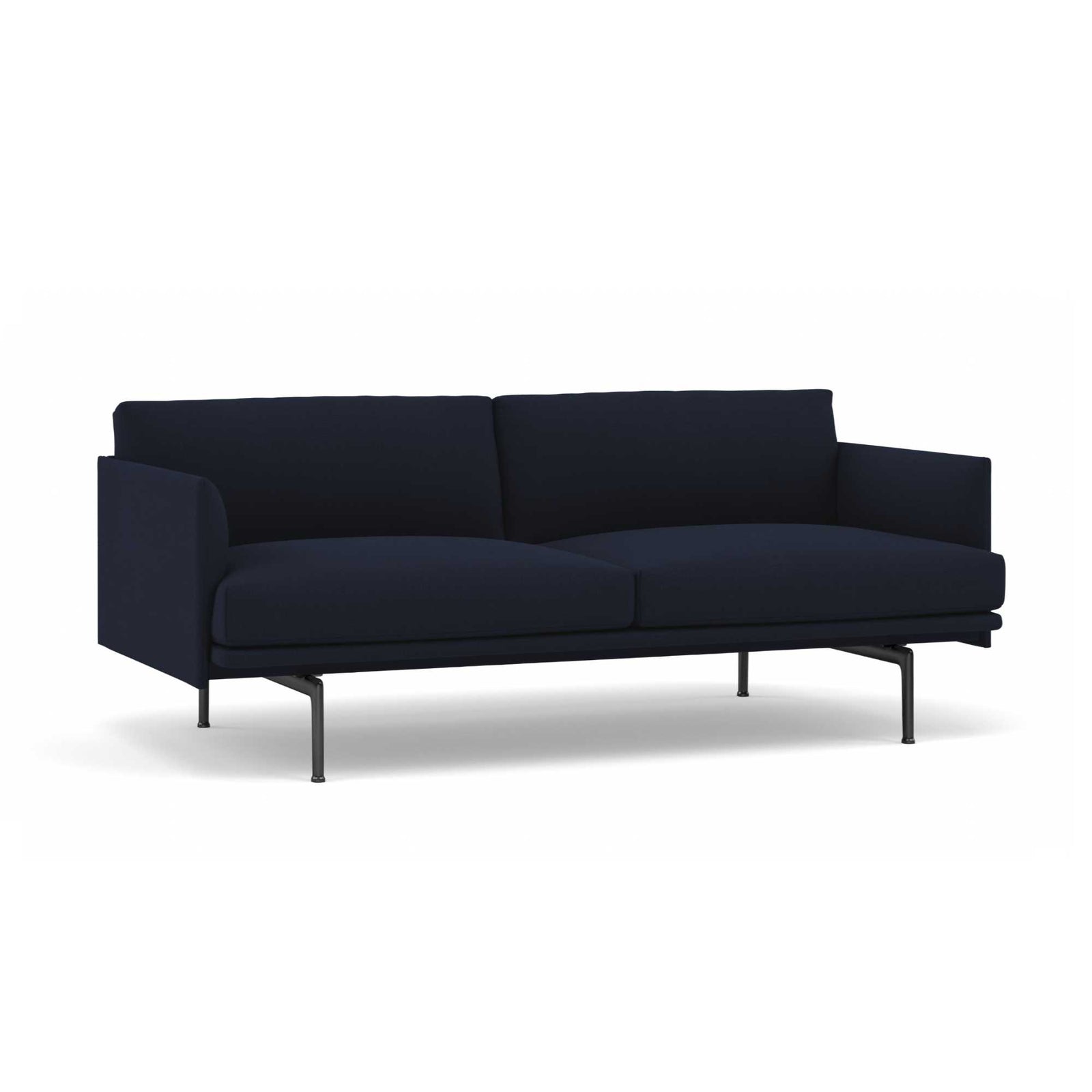 Muuto Outline Sofa 2-Seater, Vidar554/Black w170xd84xh71cm