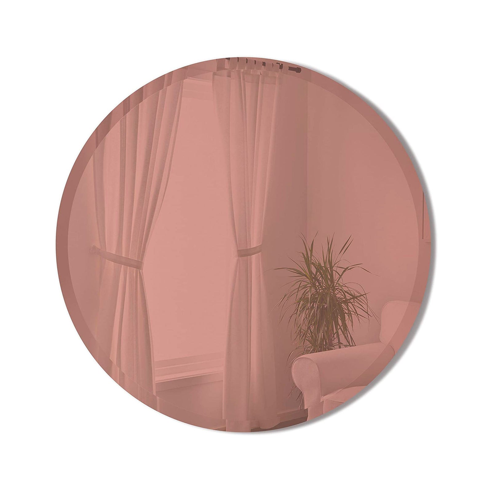 Umbra Hub beveled round wall mirror ø60, copper