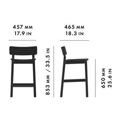 Woud Pause Counter Stool , Black Painted Ash (65 cm)
